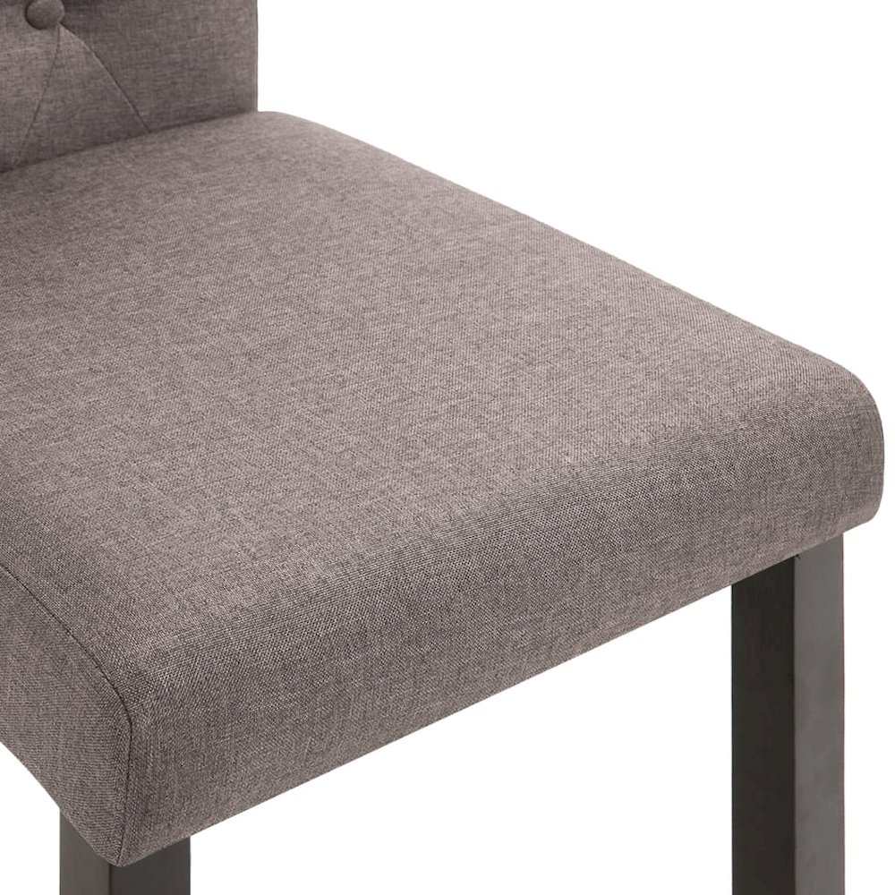 Dining Chair Set of 2 Taupe Fabric, Rubber wood Standard. Picture 6