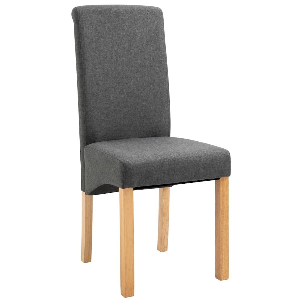 Dining Chair Set of 4 Gray Fabric and wood. Picture 3