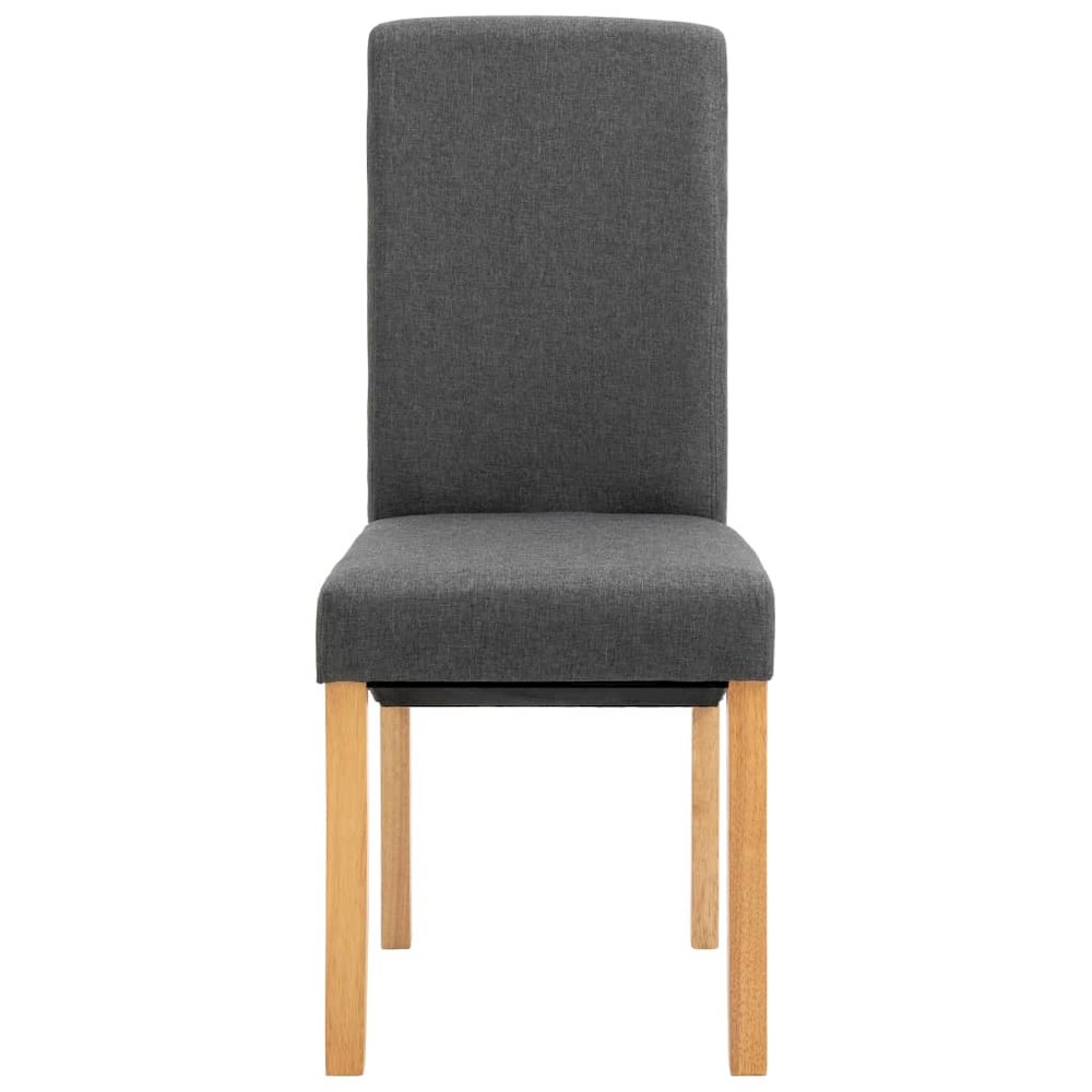 Dining Chair Set of 4 Gray Fabric and wood. Picture 4