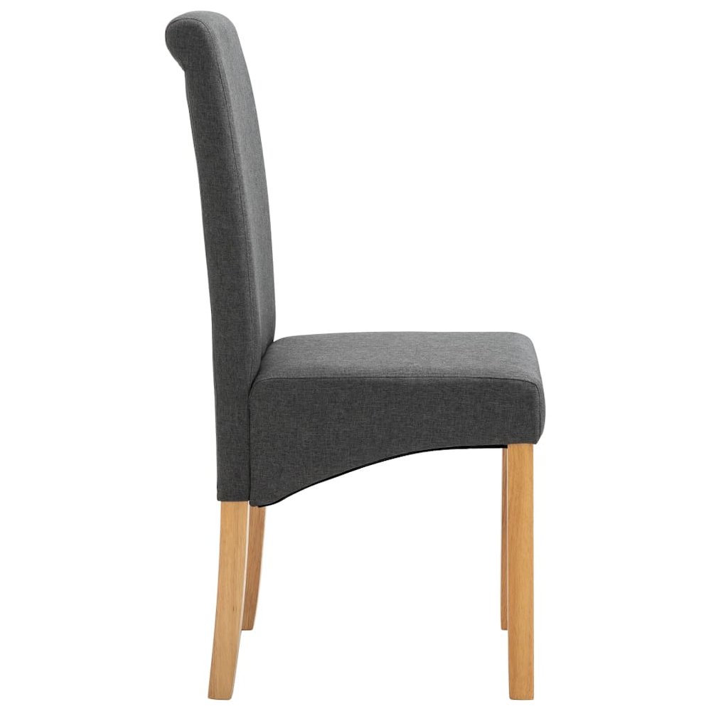 Dining Chair Set of 4 Gray Fabric and wood. Picture 5