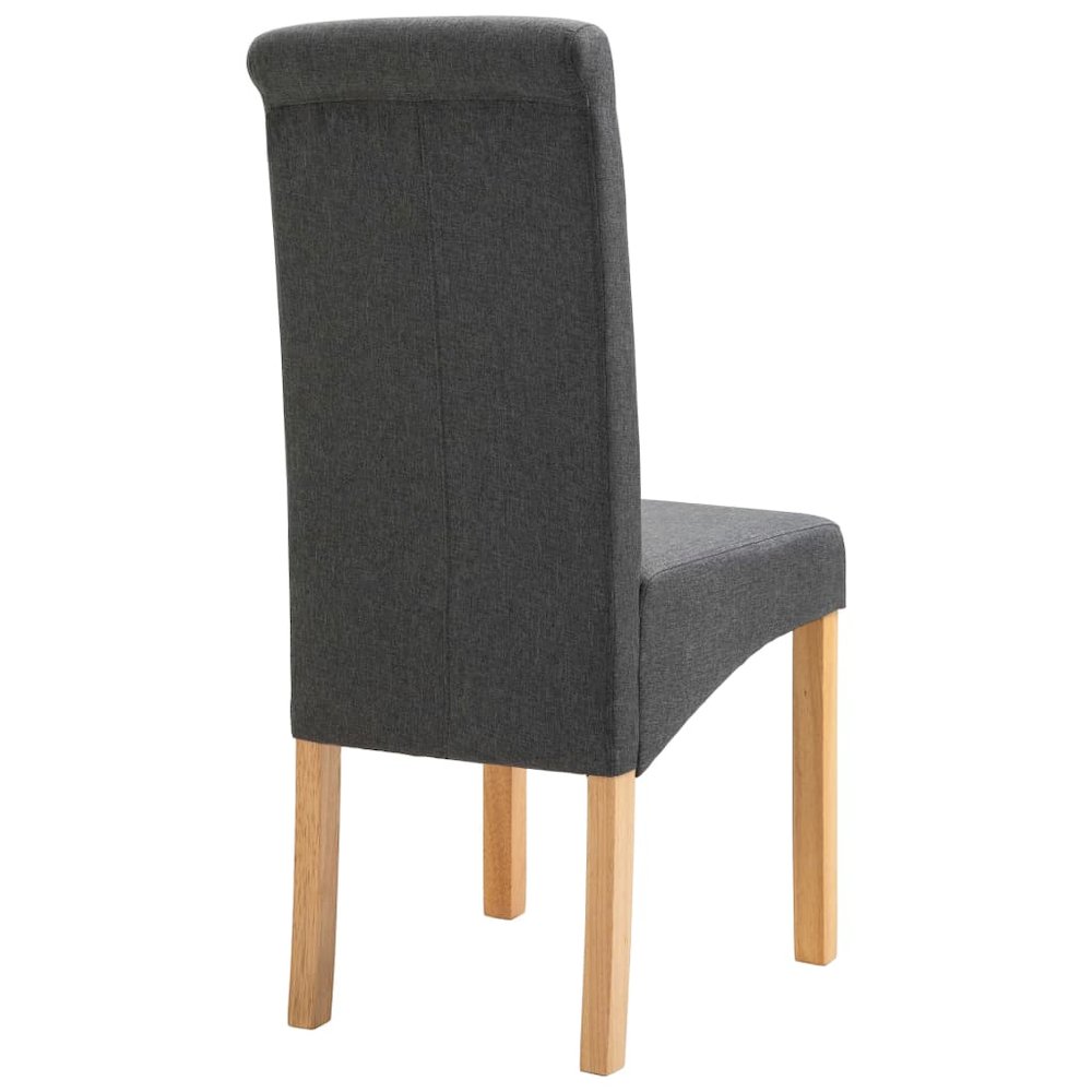 Dining Chair Set of 4 Gray Fabric and wood. Picture 6