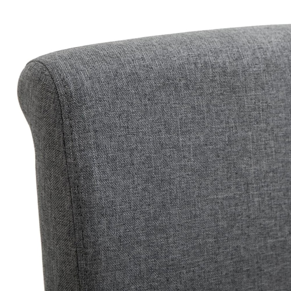 Dining Chair Set of 4 Gray Fabric and wood. Picture 7