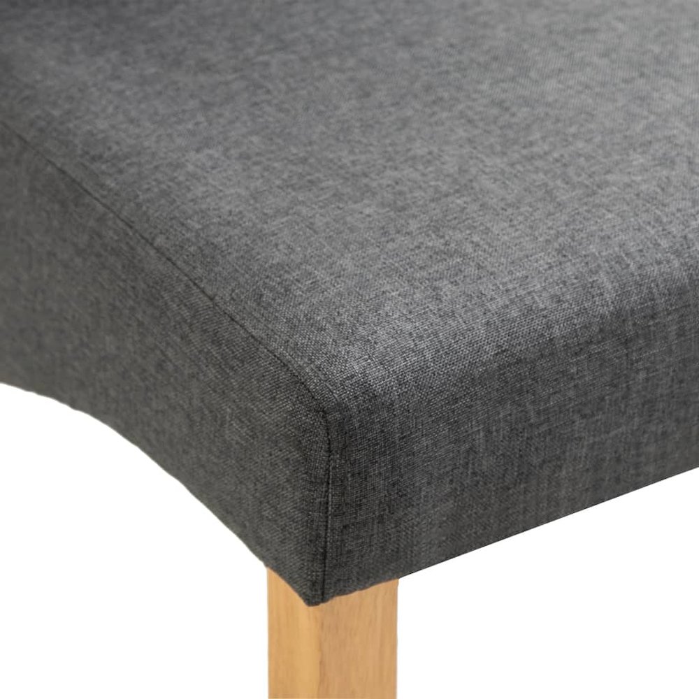 Dining Chair Set of 4 Gray Fabric and wood. Picture 8