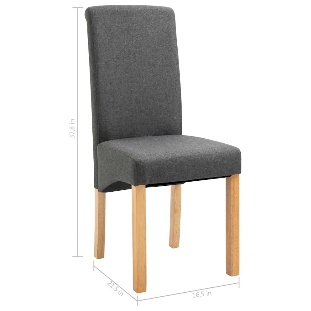 Dining Chair Set of 4 Gray Fabric and wood. Picture 9