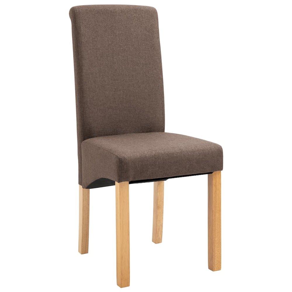 Dining Chair Set of 4 Brown Fabric and wood Standard Ergonomic. Picture 3