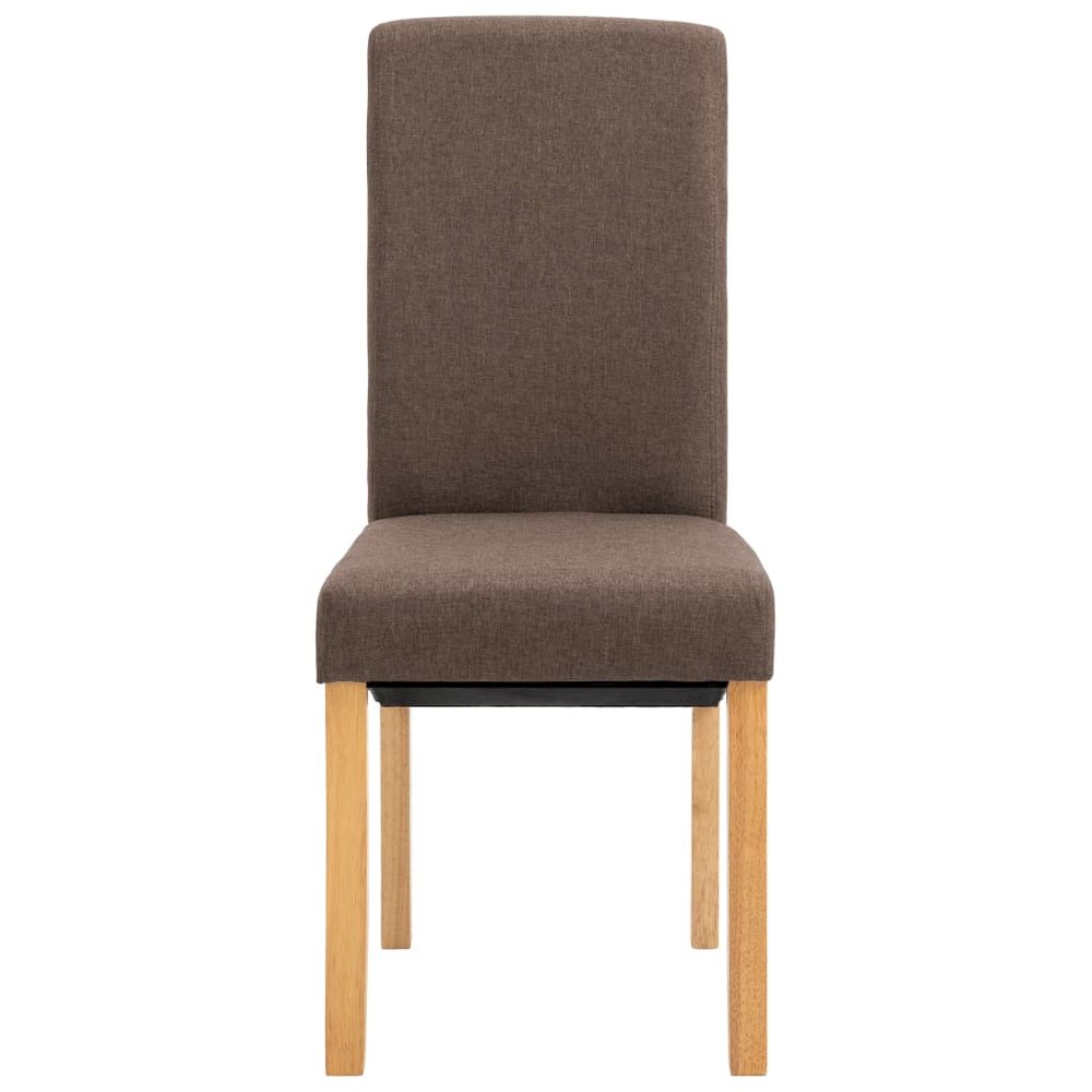 Dining Chair Set of 4 Brown Fabric and wood Standard Ergonomic. Picture 4