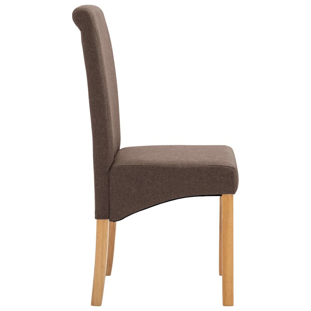 Dining Chair Set of 4 Brown Fabric and wood Standard Ergonomic. Picture 5