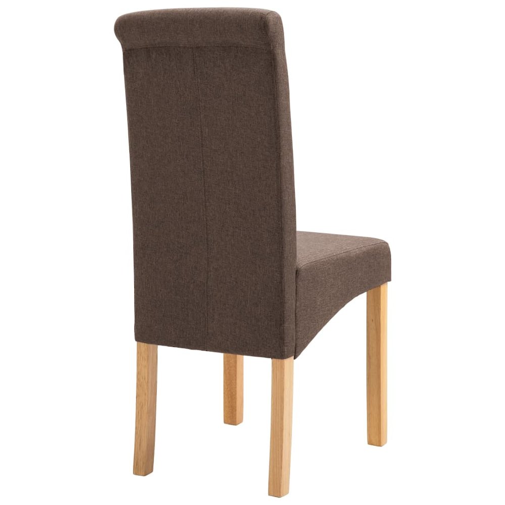 Dining Chair Set of 4 Brown Fabric and wood Standard Ergonomic. Picture 6