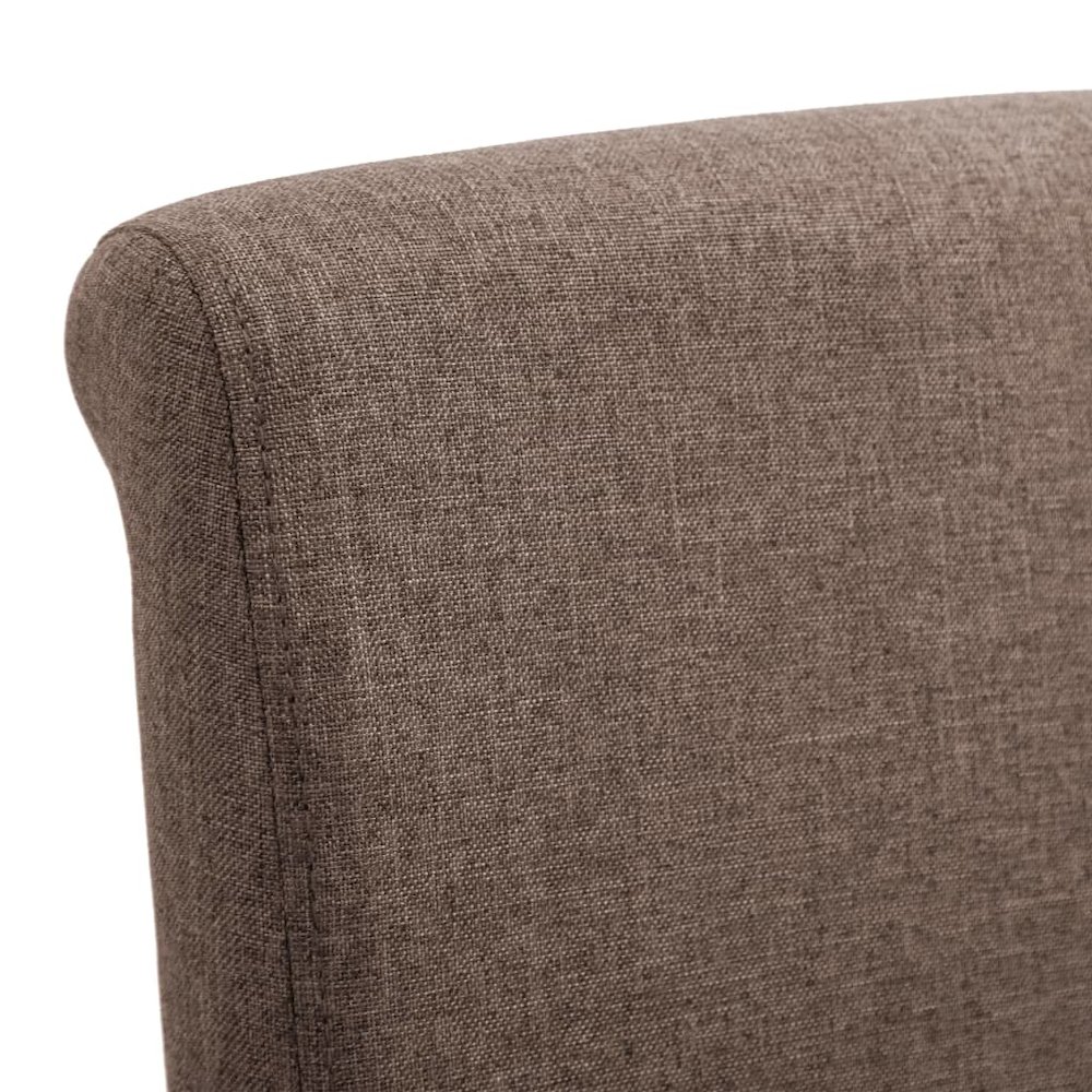 Dining Chair Set of 4 Brown Fabric and wood Standard Ergonomic. Picture 7