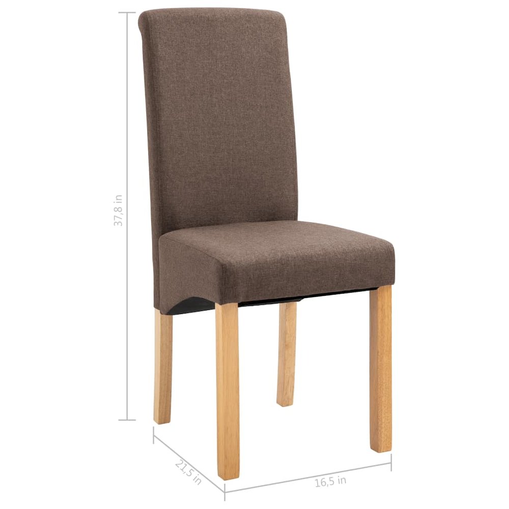 Dining Chair Set of 4 Brown Fabric and wood Standard Ergonomic. Picture 9