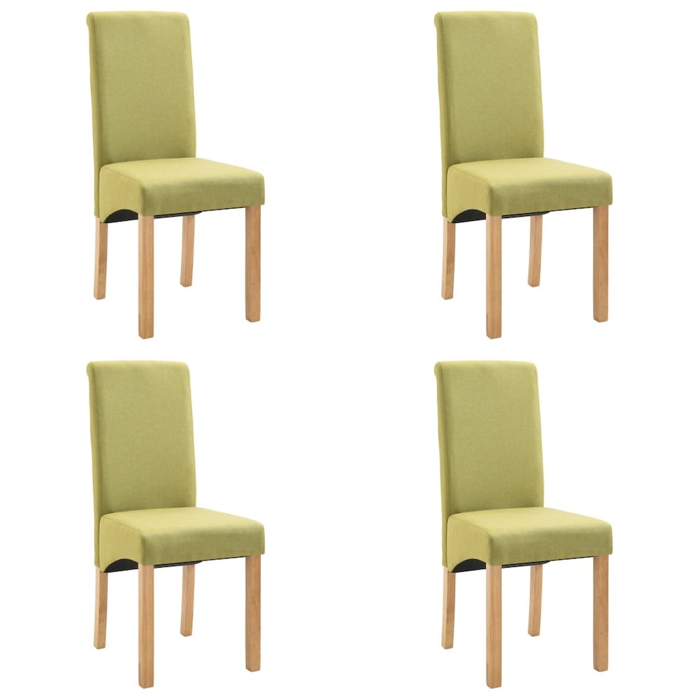Dining Chair Set of 4 Green Fabric and wood Standard Ergonomic. Picture 2