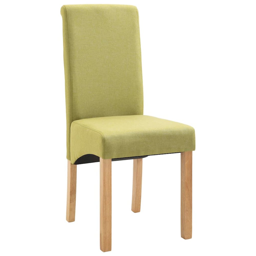 Dining Chair Set of 4 Green Fabric and wood Standard Ergonomic. Picture 3