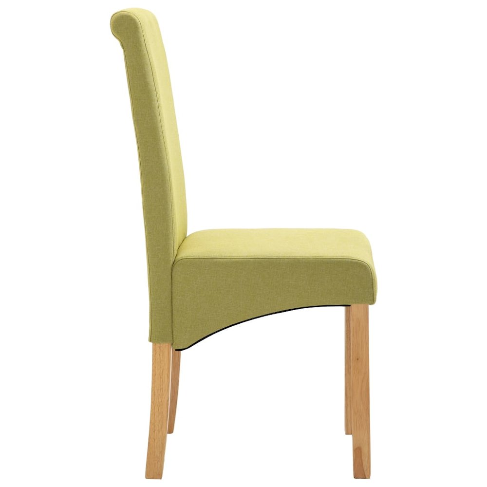Dining Chair Set of 4 Green Fabric and wood Standard Ergonomic. Picture 5
