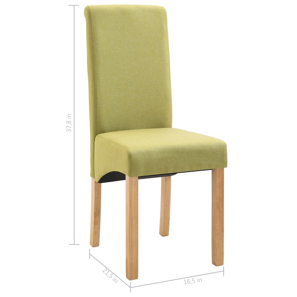 Dining Chair Set of 4 Green Fabric and wood Standard Ergonomic. Picture 9