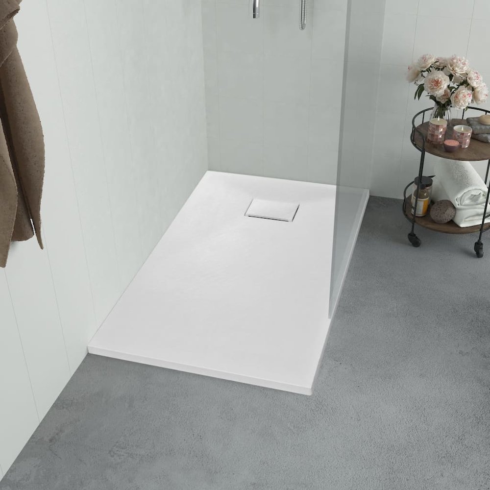 vidaXL Shower Base Tray SMC White 39.4"x31.5". Picture 1