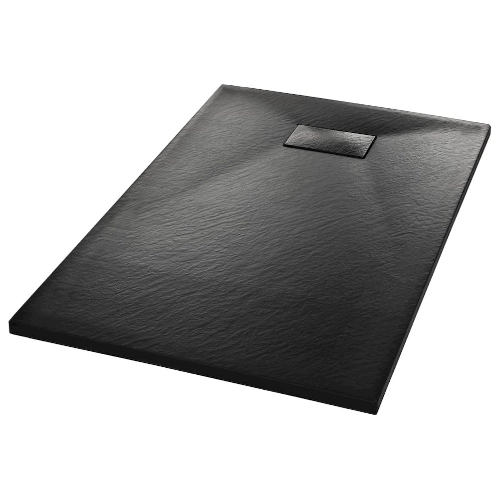 vidaXL Shower Base Tray SMC Black 39.4"x31.5". Picture 2