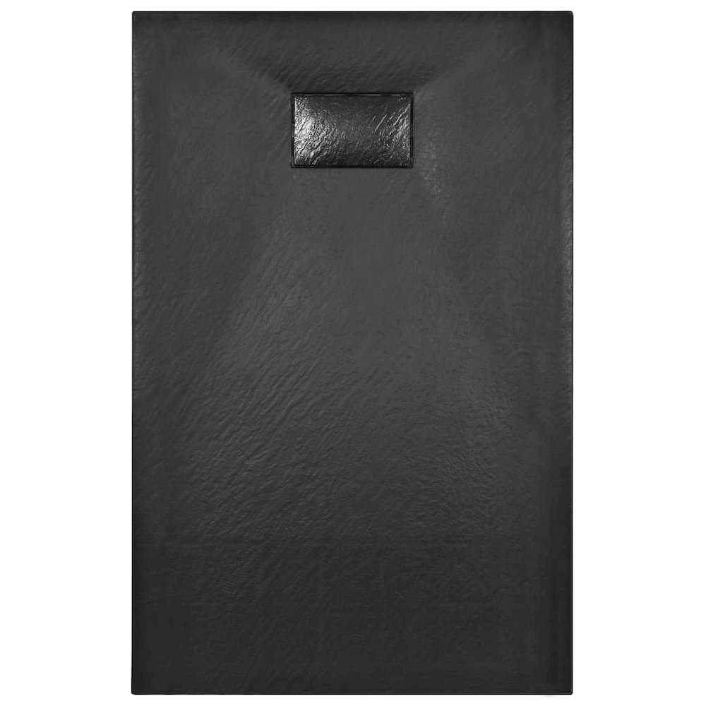 vidaXL Shower Base Tray SMC Black 39.4"x31.5". Picture 4