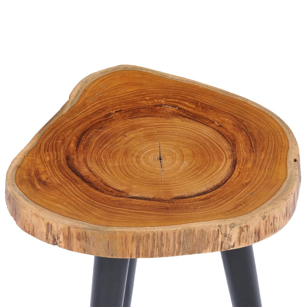 Coffee Table Natural and Black Solid Teak Wood Small. Picture 3