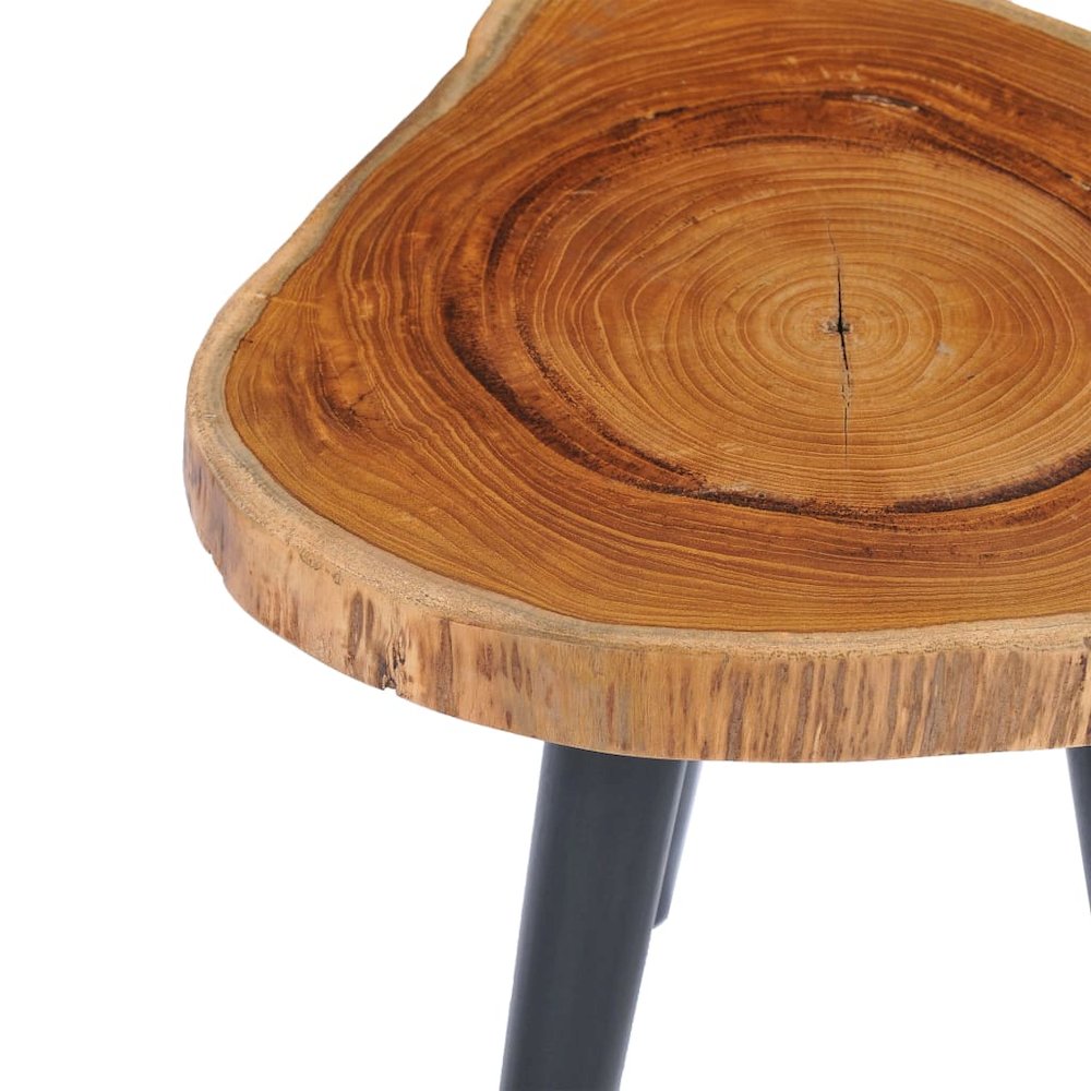 Coffee Table Natural and Black Solid Teak Wood Small. Picture 4