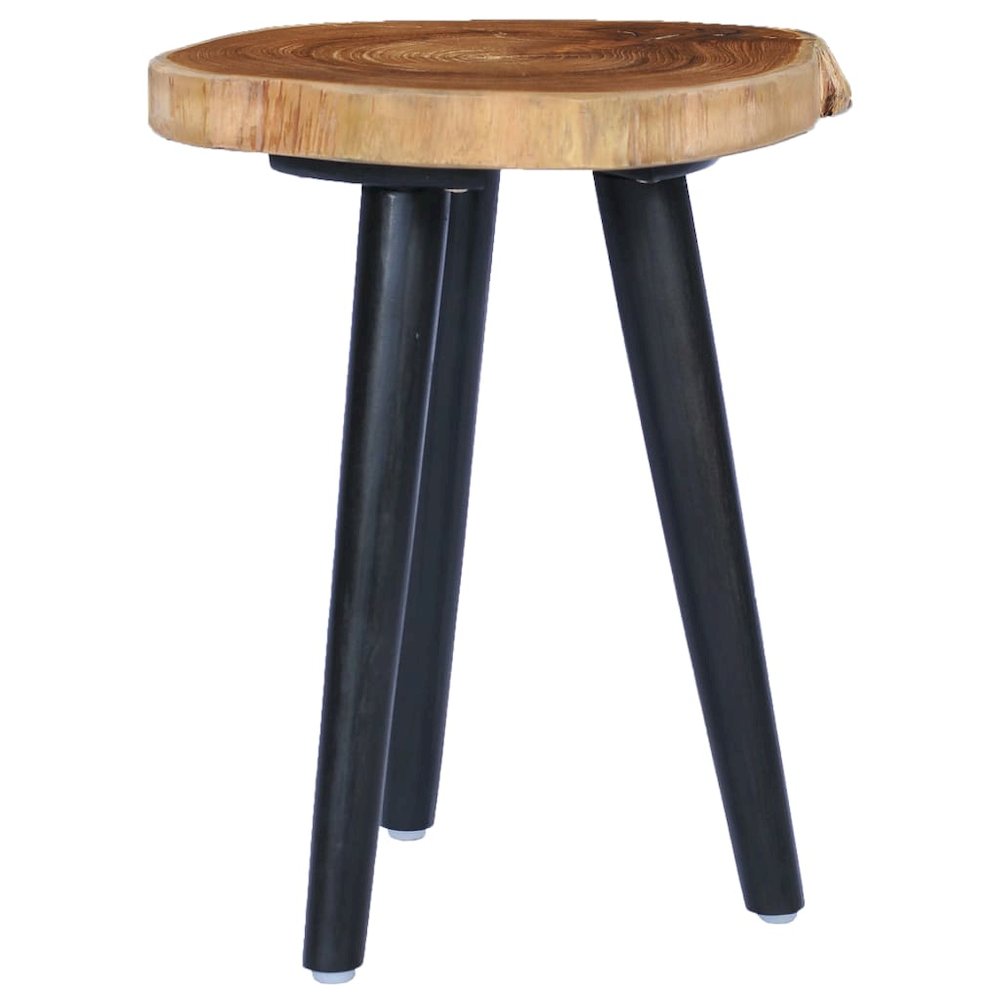 Coffee Table Natural and Black Solid Teak Wood Small. Picture 7