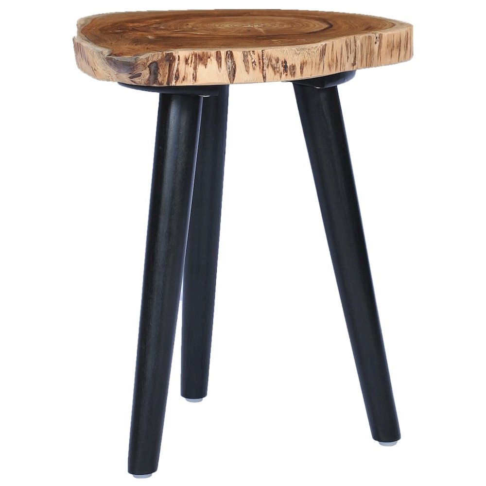 Coffee Table Natural and Black Solid Teak Wood Small. Picture 8