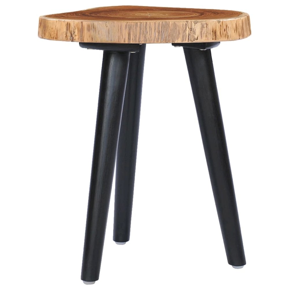 Coffee Table Natural and Black Solid Teak Wood Small. Picture 9