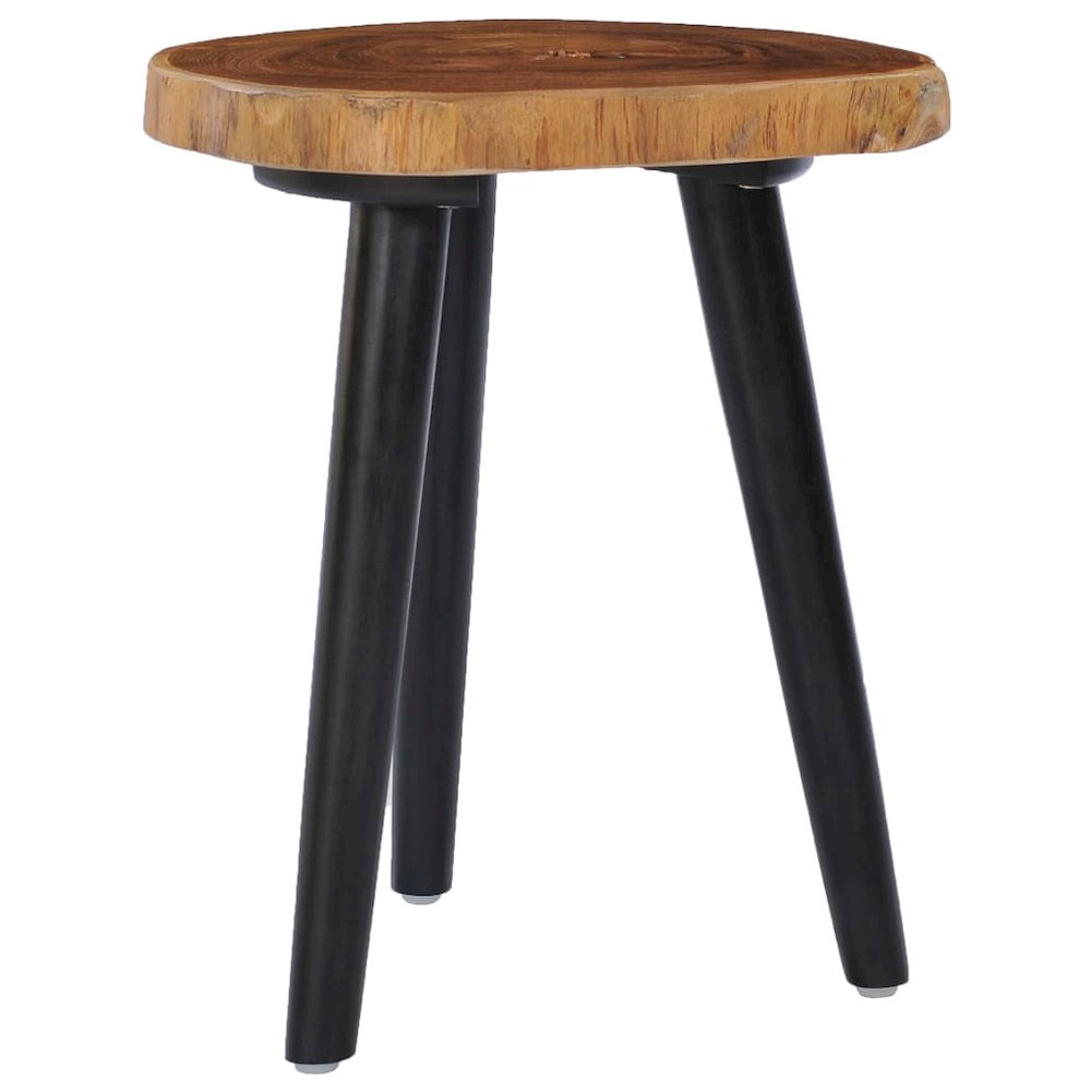 Coffee Table Natural and Black Solid Teak Wood Small. Picture 10