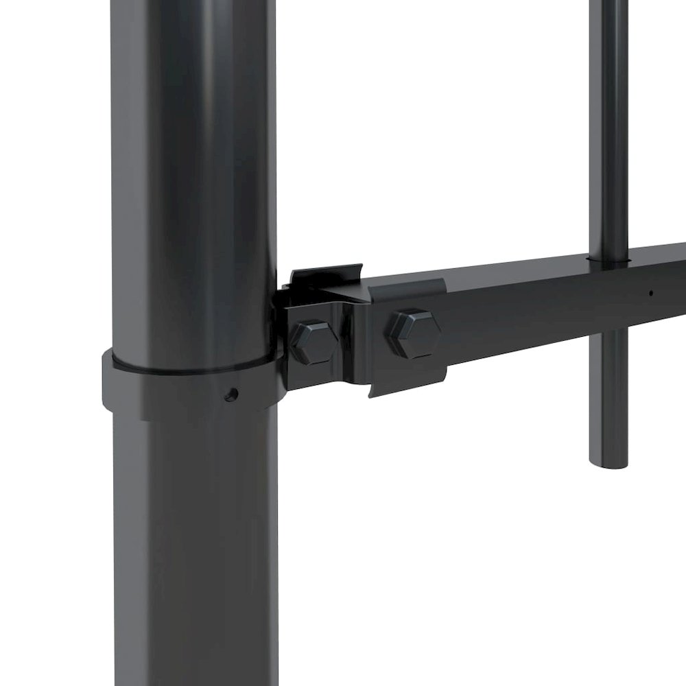 vidaXL Garden Fence with Spear Top Steel 5.5ft Black, 144928. Picture 4