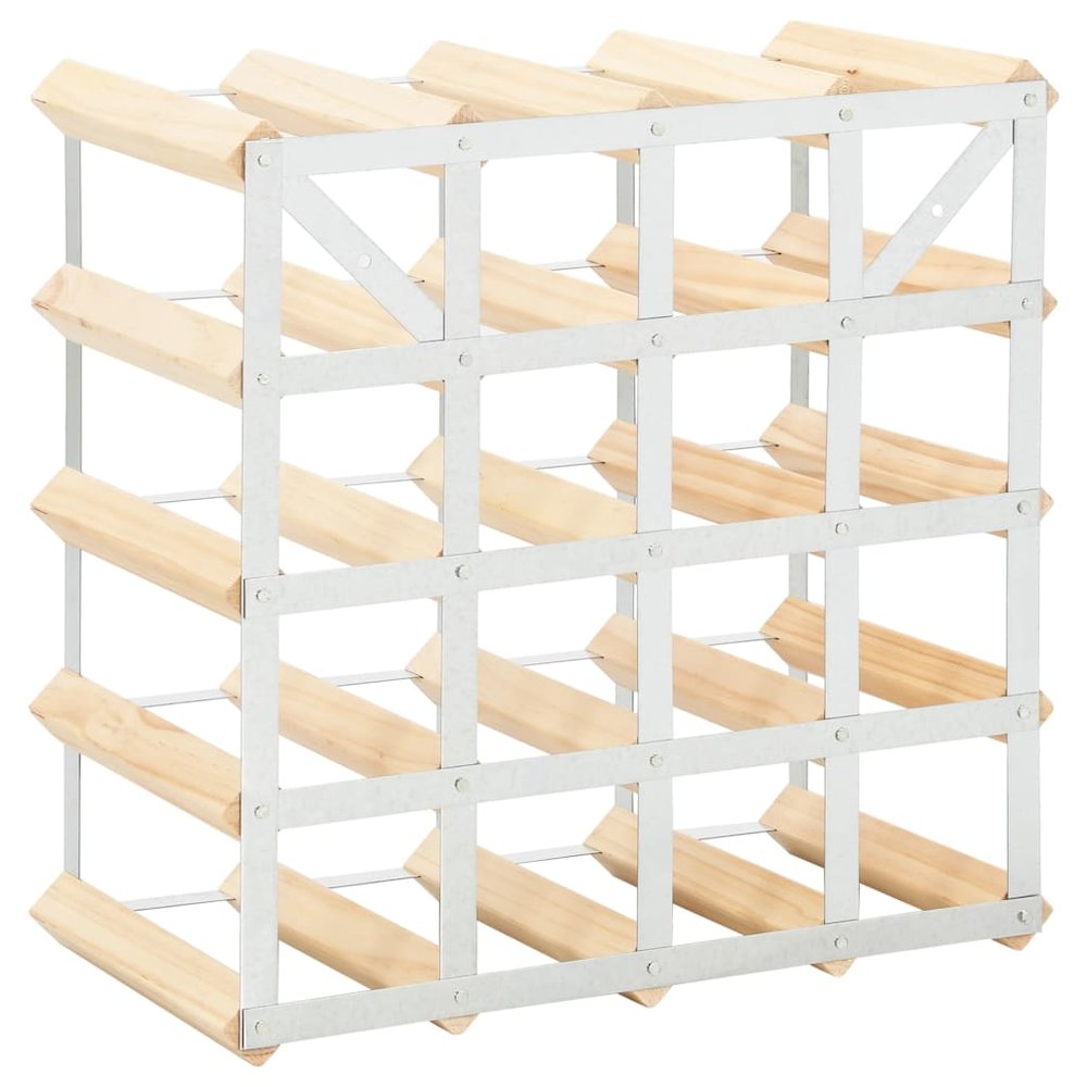 Wine Rack for 20 Bottles Solid Pinewood. Picture 3