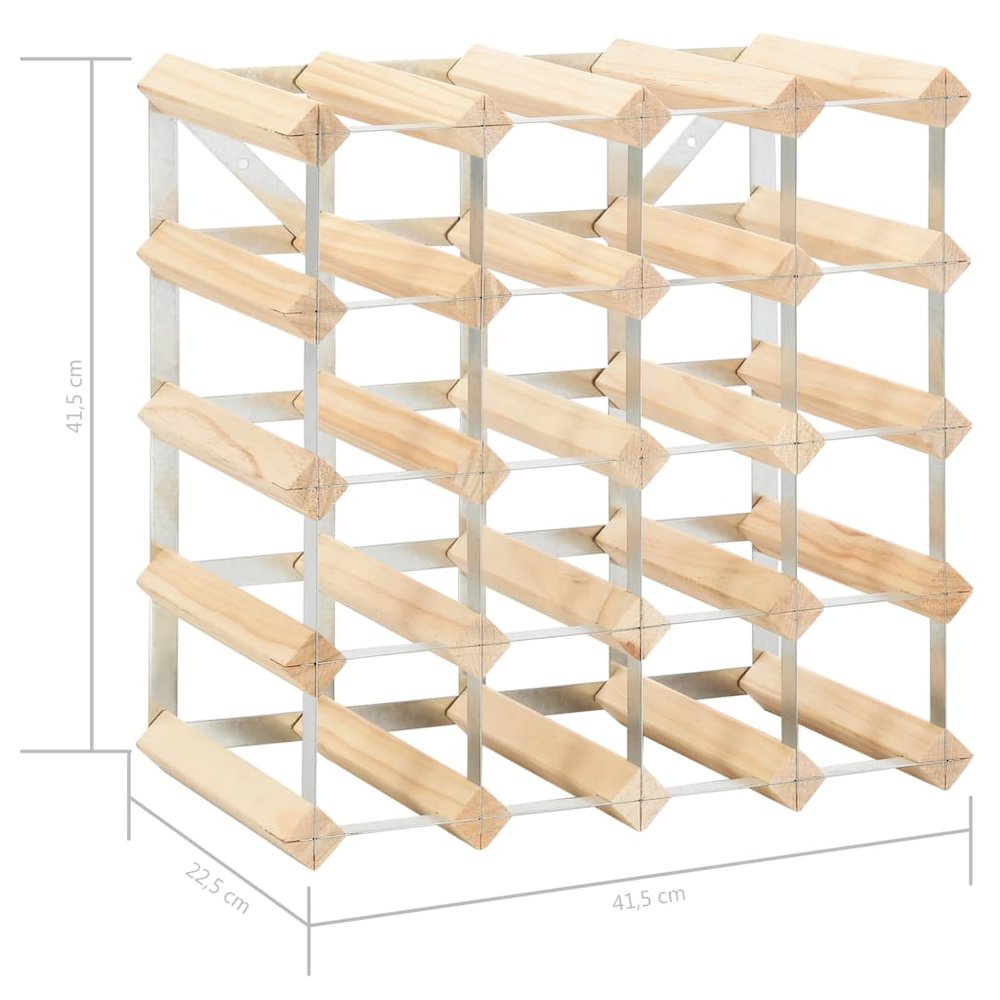 Wine Rack for 20 Bottles Solid Pinewood. Picture 5