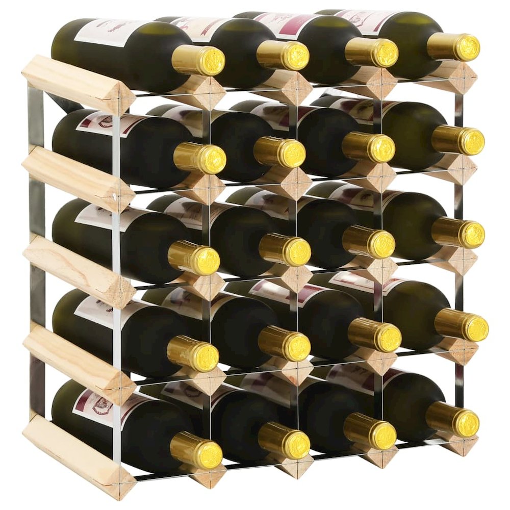 Wine Rack for 20 Bottles Solid Pinewood. Picture 1