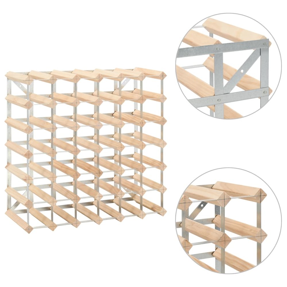 Wine Rack for 42 Bottles Solid Pinewood. Picture 4