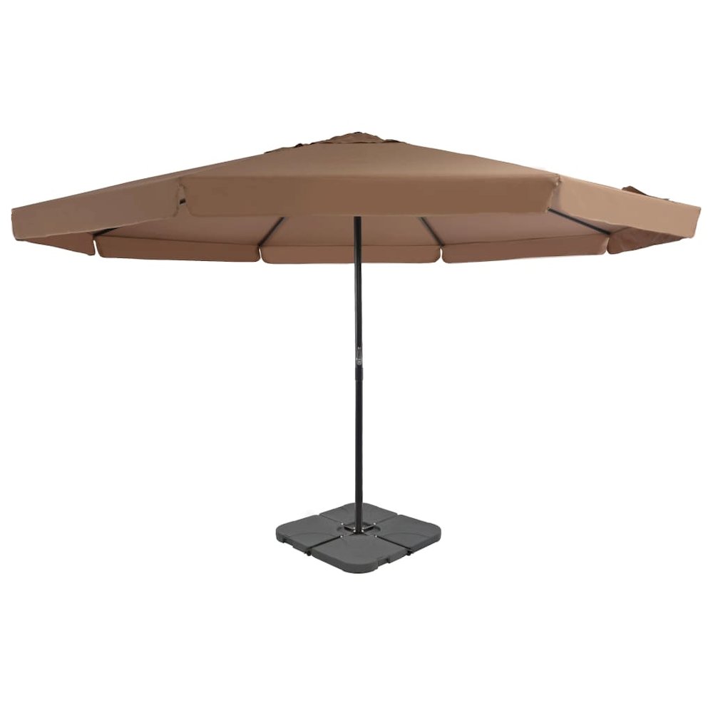 Garden Parasol Taupe, Black Aluminum, Steel, Plastic Large. Picture 1