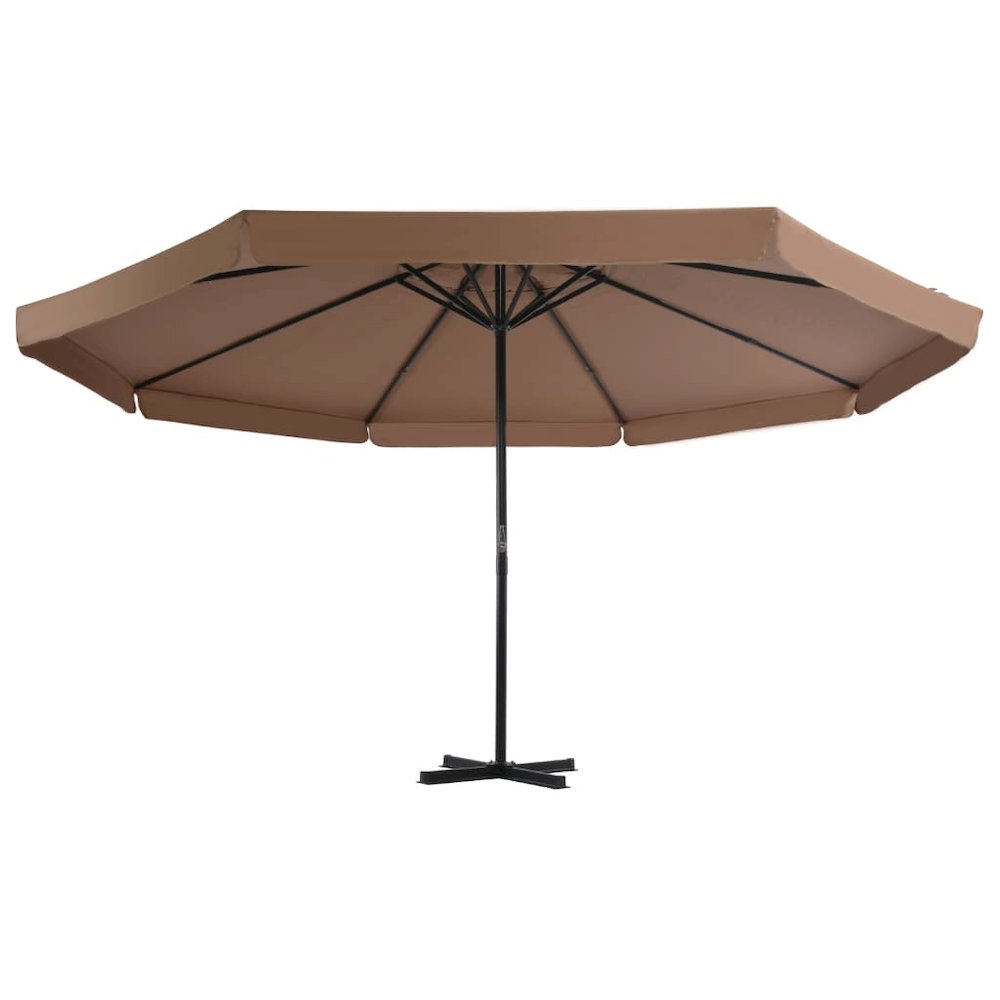 Garden Parasol Taupe, Black Aluminum, Steel, Plastic Large. Picture 2