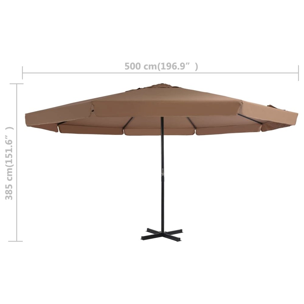 Garden Parasol Taupe, Black Aluminum, Steel, Plastic Large. Picture 12