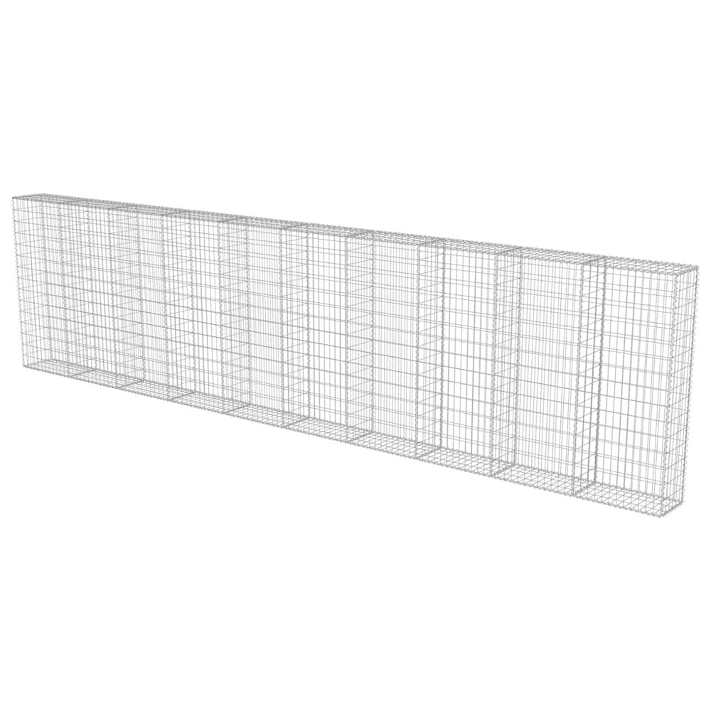 Gabion Wall with Covers Galvanized Steel 236"x11.8"x59". Picture 3