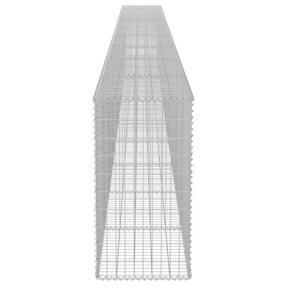 vidaXL Gabion Wall with Covers Galvanized Steel 354"x19.7"x39.4", 143588. Picture 6