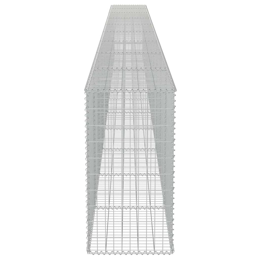 vidaXL Gabion Wall with Covers Galvanized Steel 354"x19.7"x39.4", 143588. Picture 7
