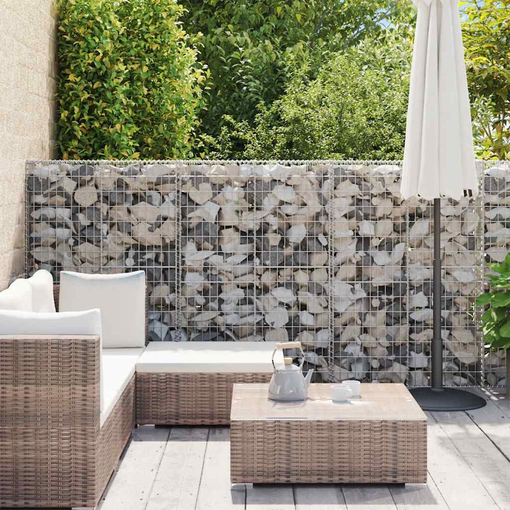 Gabion Wall with Covers Galvanized Steel 354"x19.7"x59". Picture 3