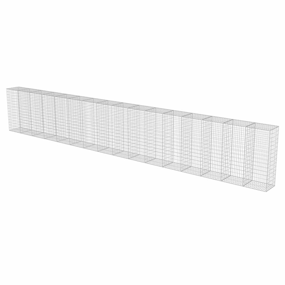 Gabion Wall with Covers Galvanized Steel 354"x19.7"x59". Picture 5