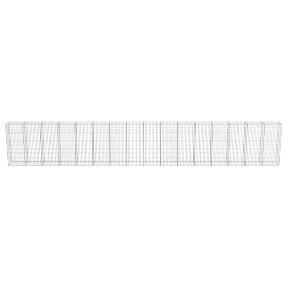 Gabion Wall with Covers Galvanized Steel 354"x19.7"x59". Picture 6