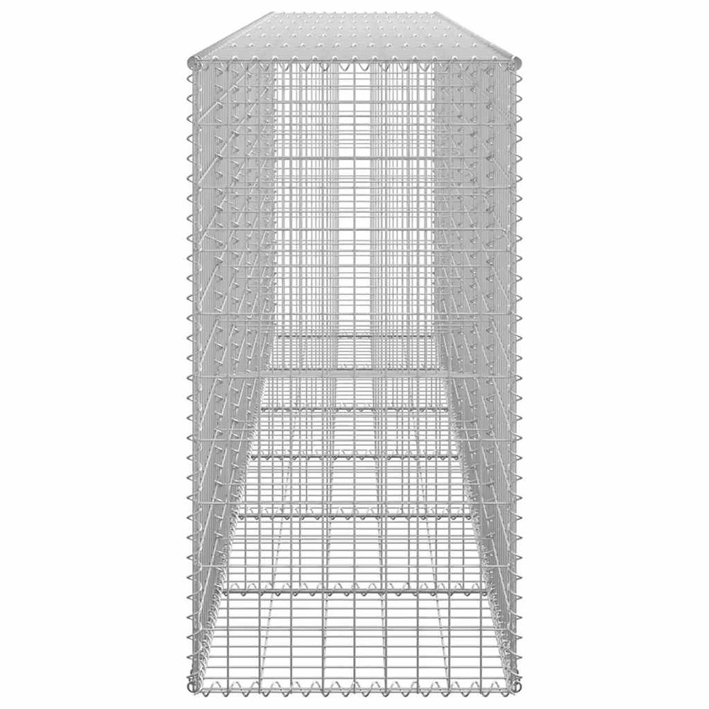 vidaXL Gabion Wall with Covers Galvanized Steel 118"x19.7"x39.4", 143592. Picture 7
