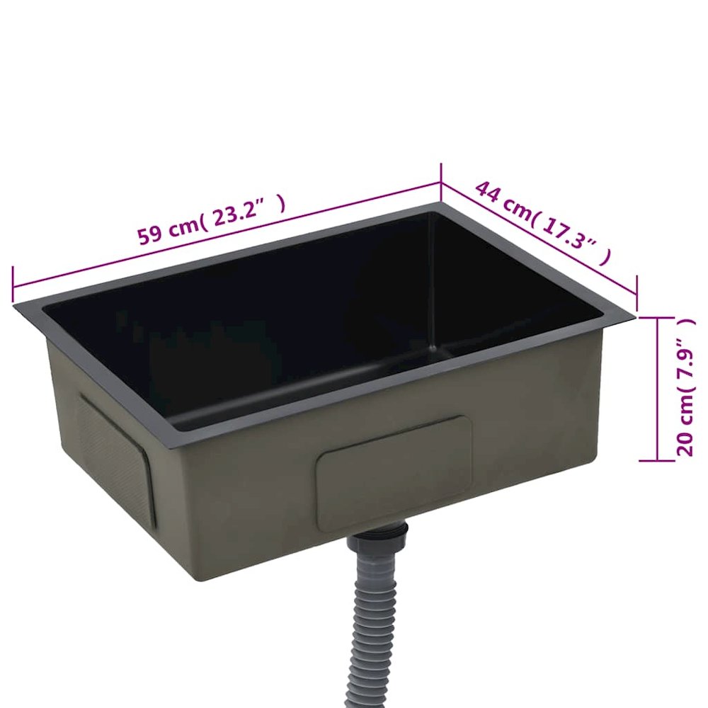 Handmade Kitchen Sink Black Stainless Steel. Picture 9