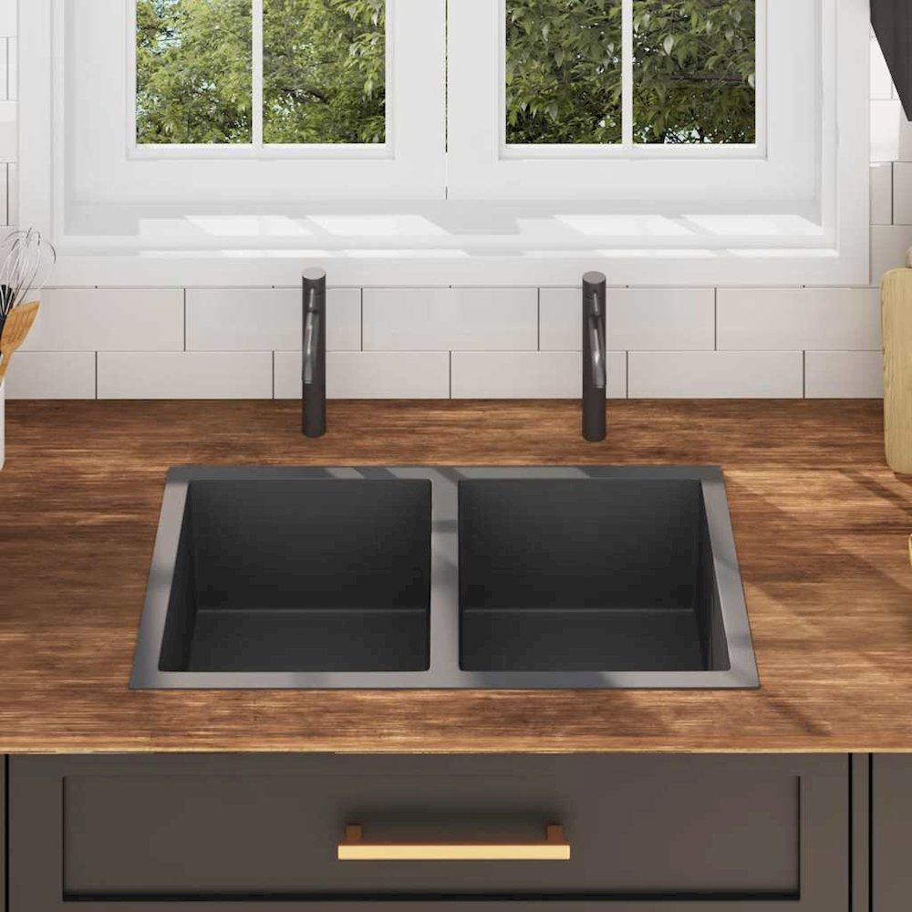 Handmade Kitchen Sink Black Stainless Steel. Picture 3