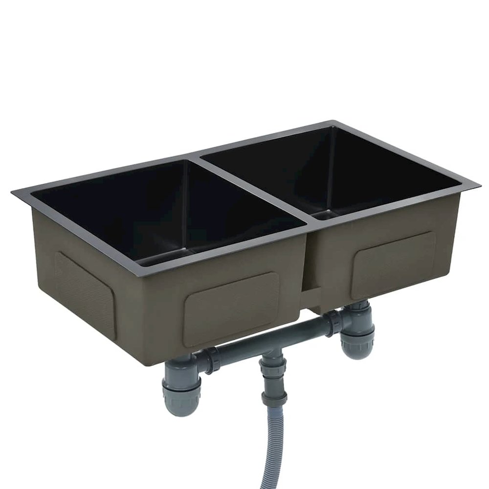 Handmade Kitchen Sink Black Stainless Steel. Picture 5