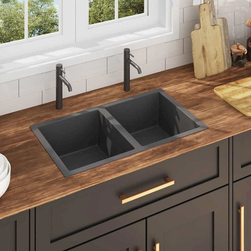 Handmade Kitchen Sink Black Stainless Steel. Picture 2
