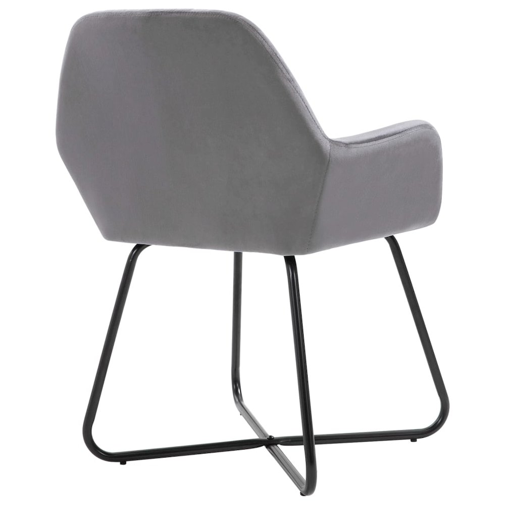 Dining Chair Set of 2 Gray Velvet Medium Ergonomic. Picture 5
