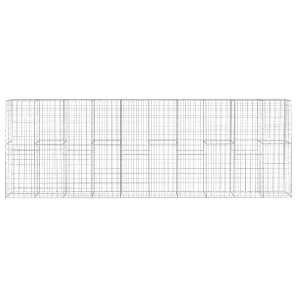 vidaXL Gabion Wall with Cover Galvanised Steel 236.2"x19.7"x78.7", 145089. Picture 3