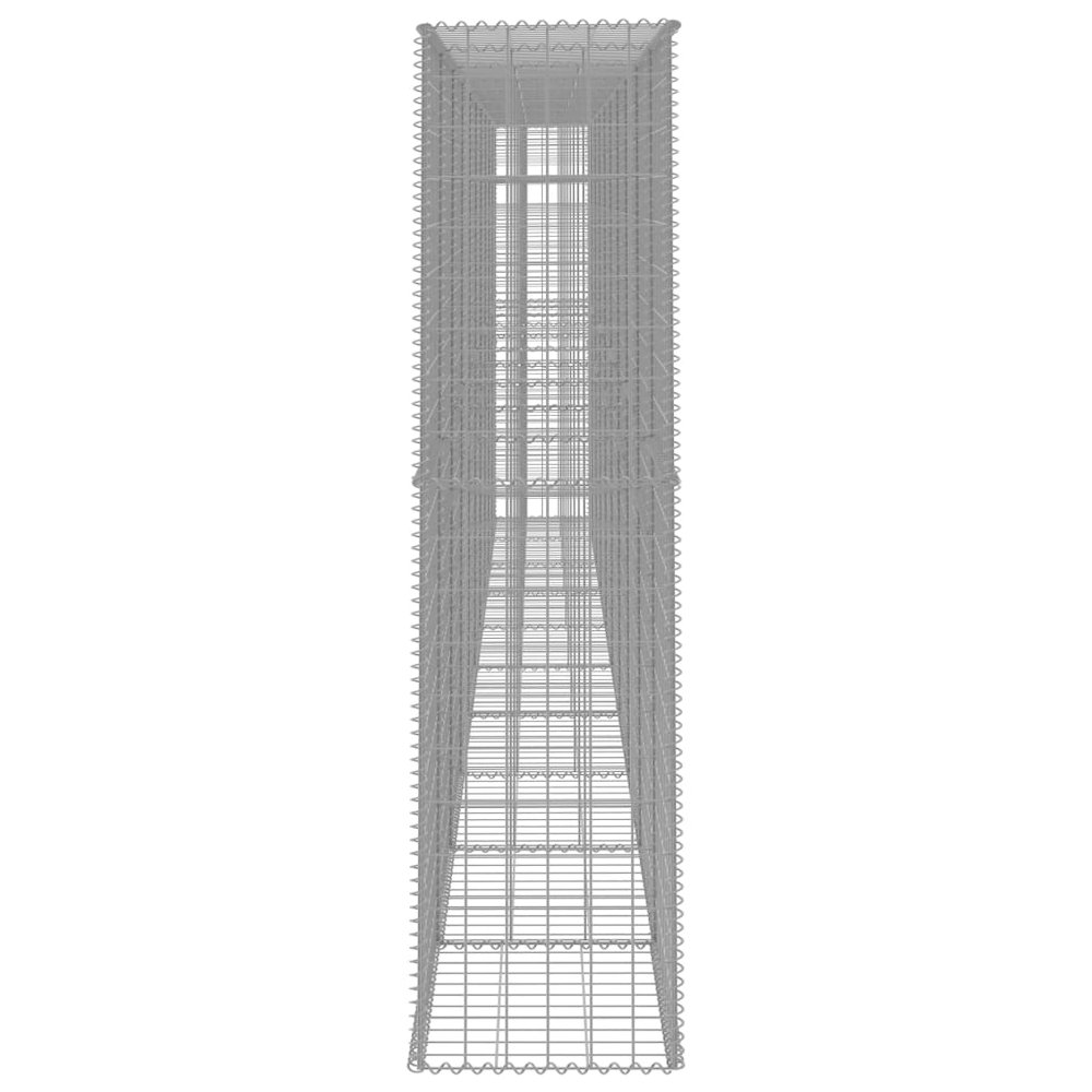 vidaXL Gabion Wall with Cover Galvanised Steel 236.2"x19.7"x78.7", 145089. Picture 4