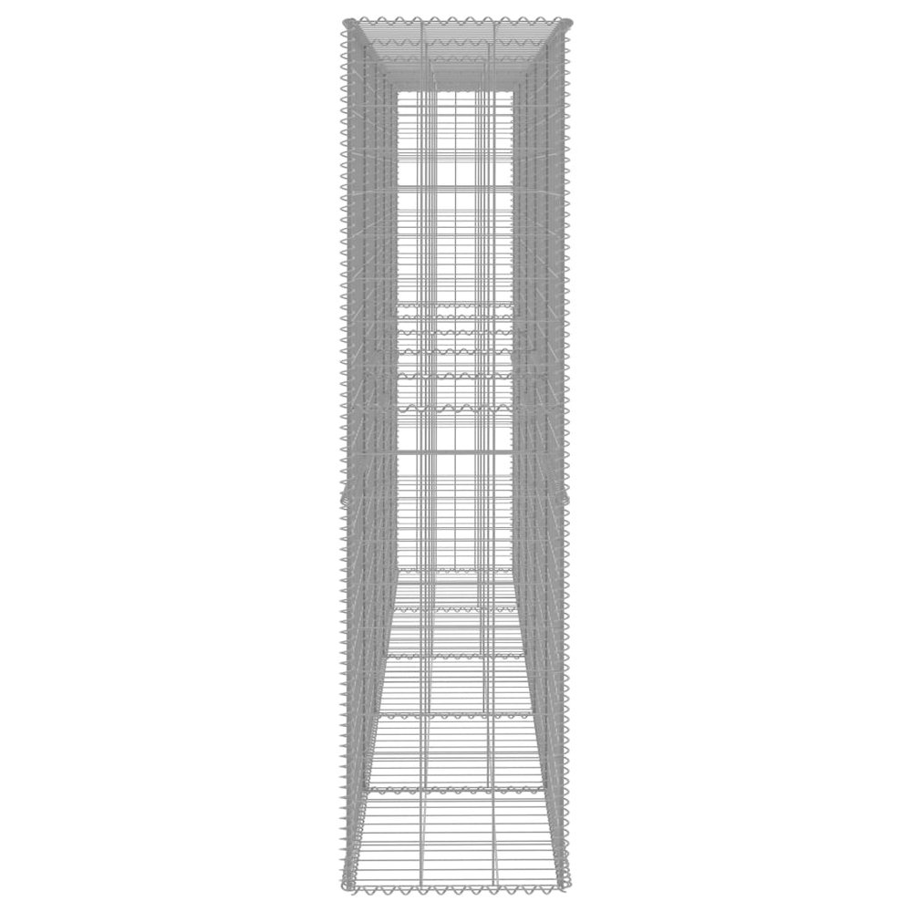 vidaXL Gabion Wall with Cover Galvanised Steel 118.1"x19.7"x78.7", 145090. Picture 4